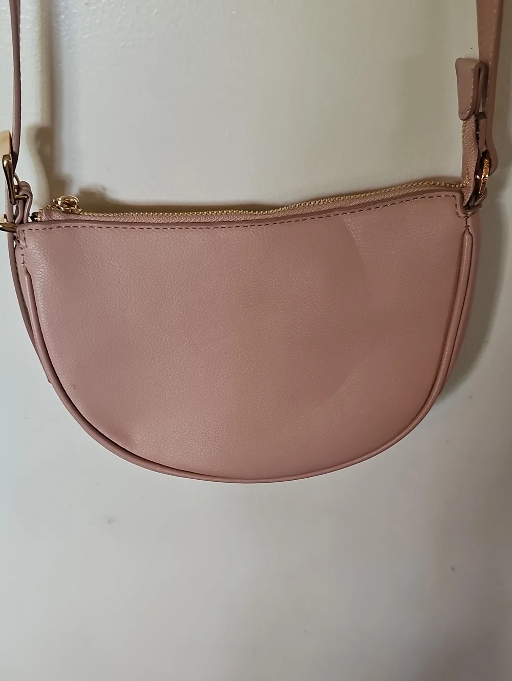 Anne Klein Rose Pink Crossbody Saddle Bag